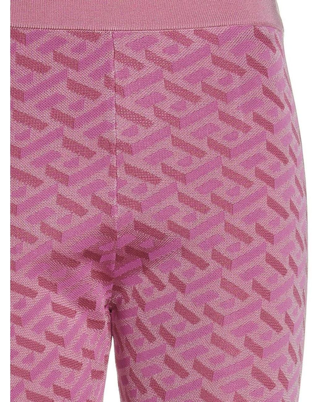 Versace Pink Flared Flat Front Pant