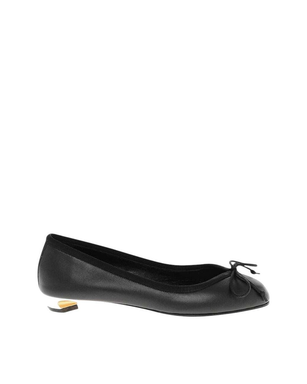 McQueen Black Leather Ballet Flats