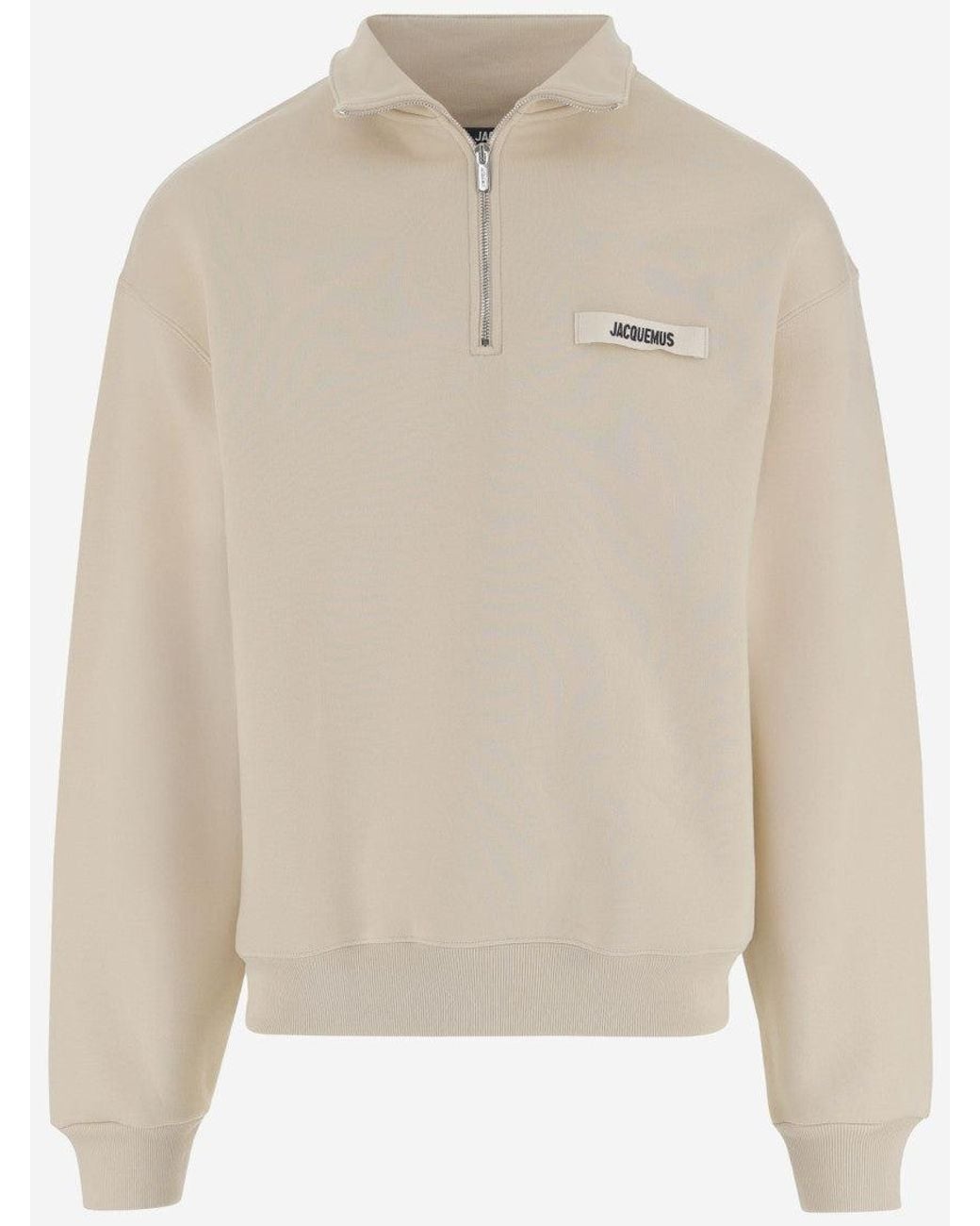 Jacquemus Natural Logo Polo Collar Sweatshirt for men