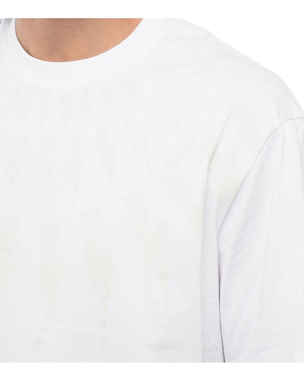 Neil Barrett White Printed Crew Neck T-Shirt for men