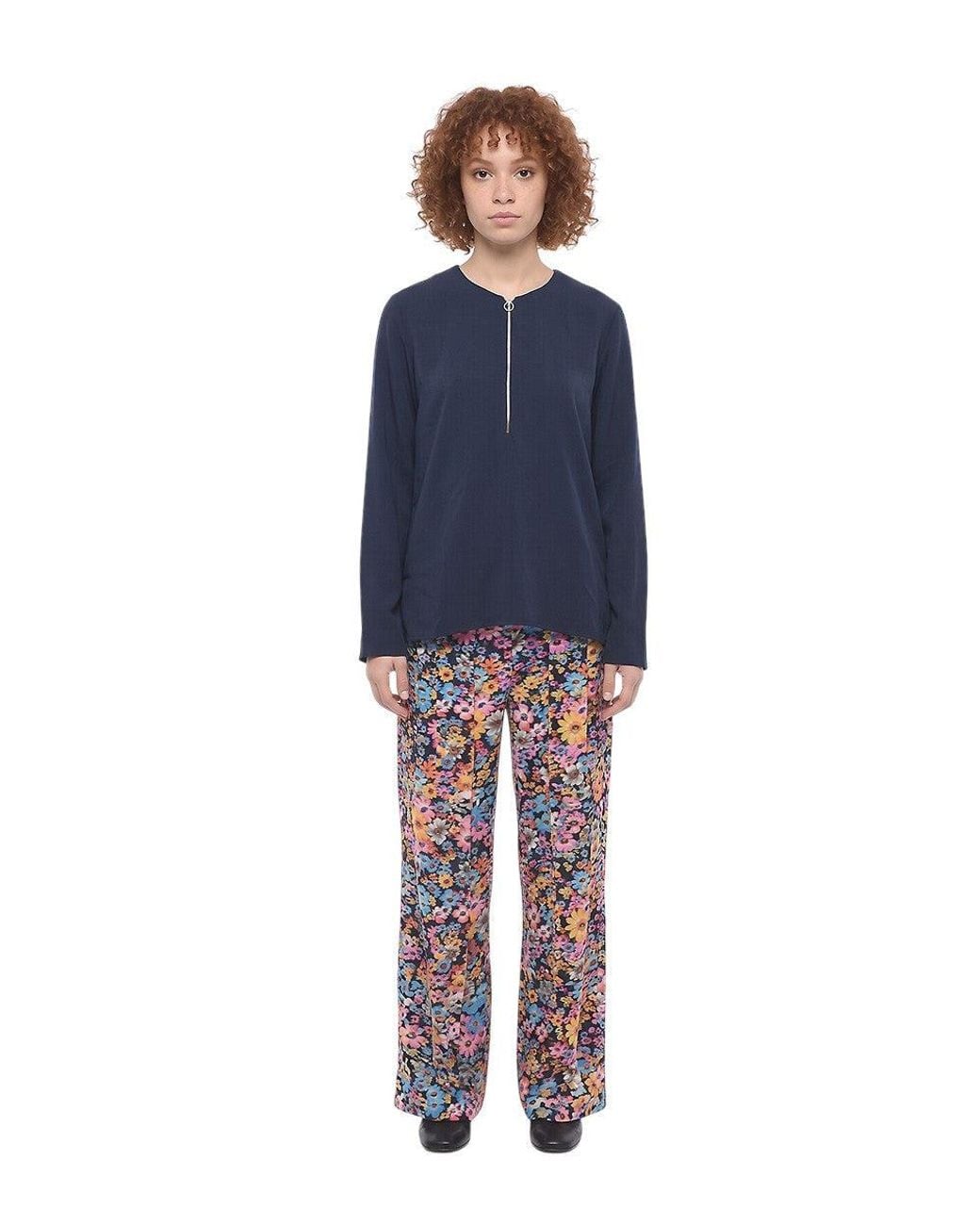 Stella McCartney Blue Solid Crew Neck Top