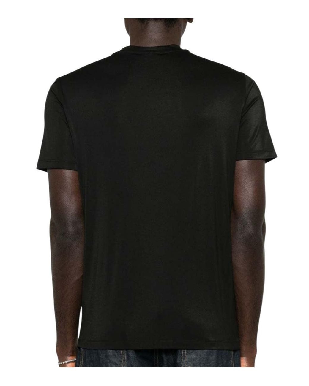 Emporio Armani Black Solid Crew Neck T-Shirt for men