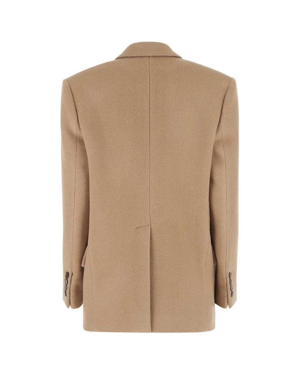 Stella McCartney Brown Solid Notched Lapel Blazer