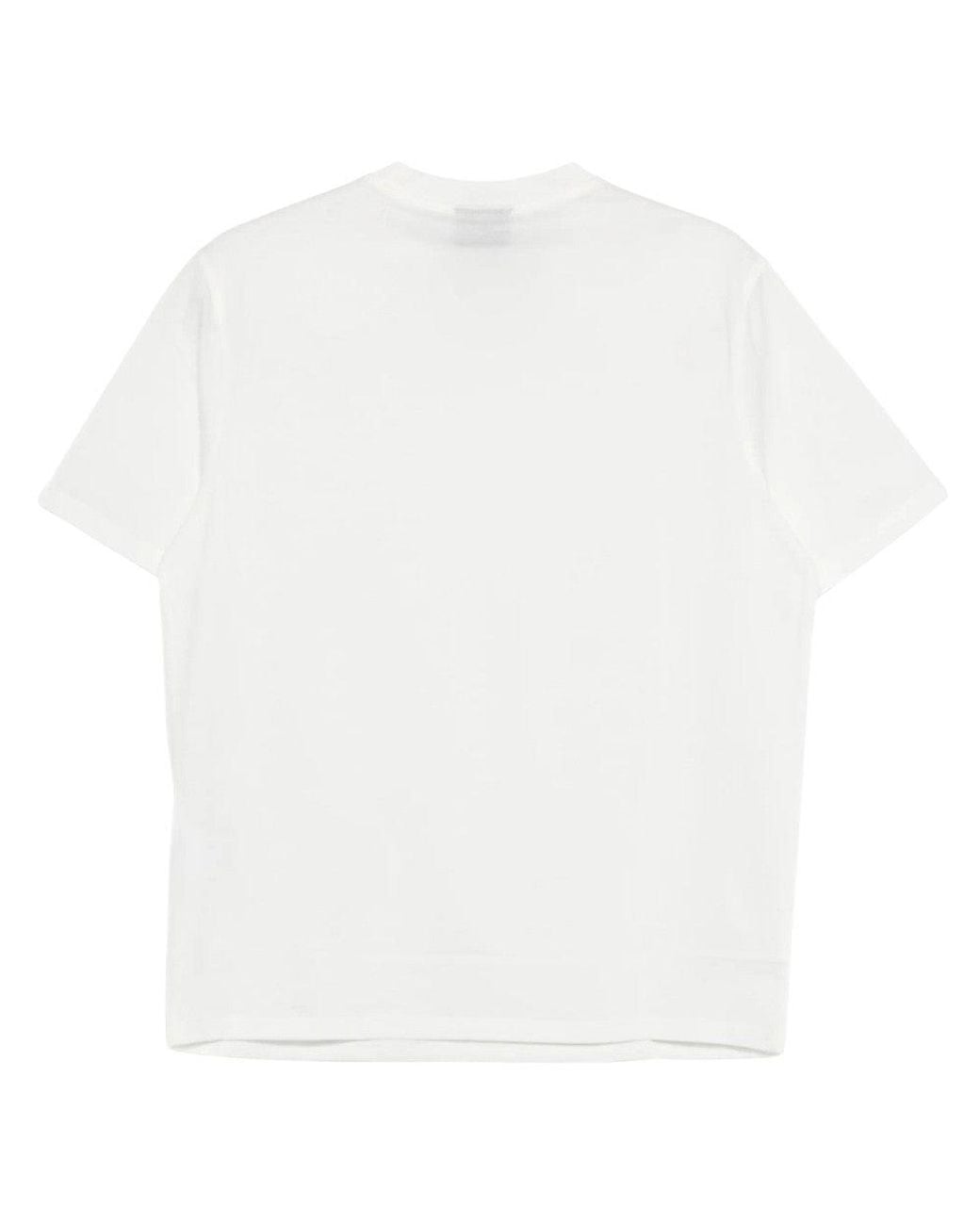Emporio Armani White Solid Crew Neck T-Shirt for men