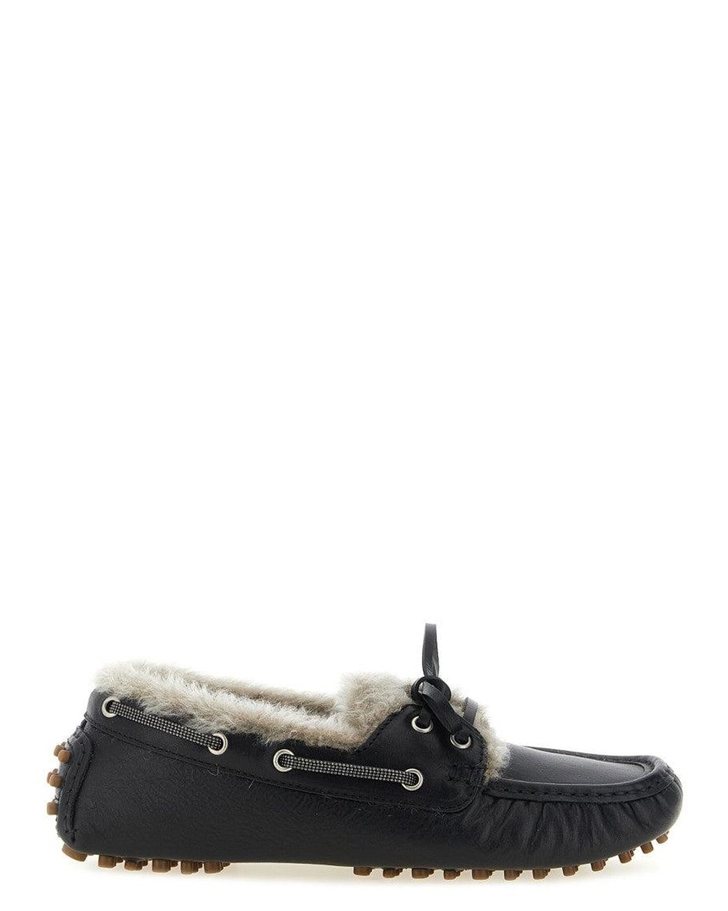 Brunello Cucinelli White 'Monile' Loafers
