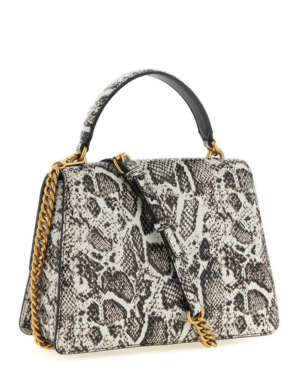 Pinko Metallic Natural Love One Medium Satchel