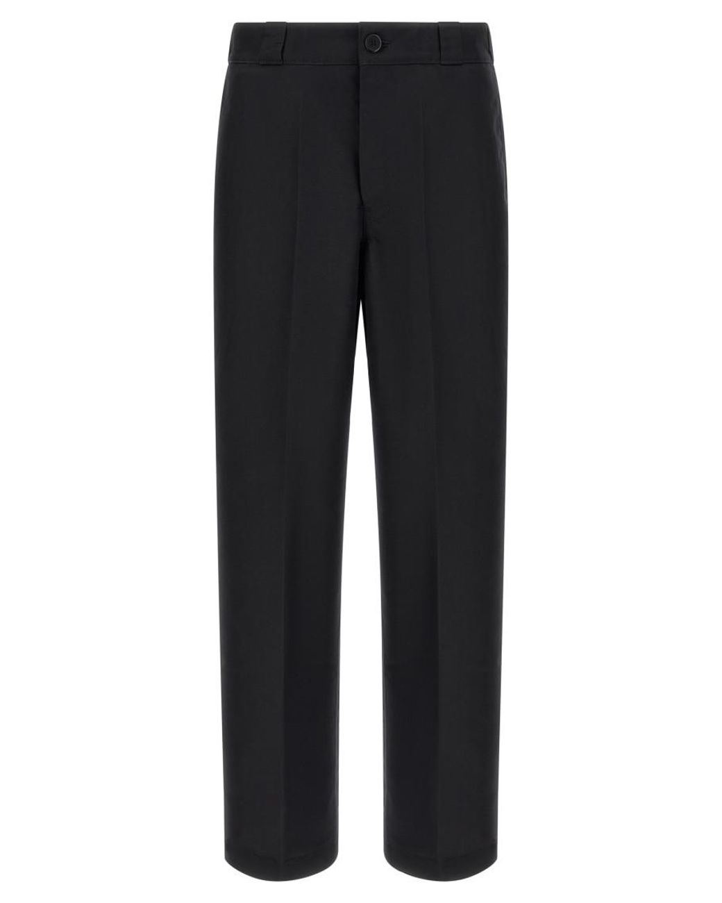 Prada Black Relaxed Flat Front Pants for men