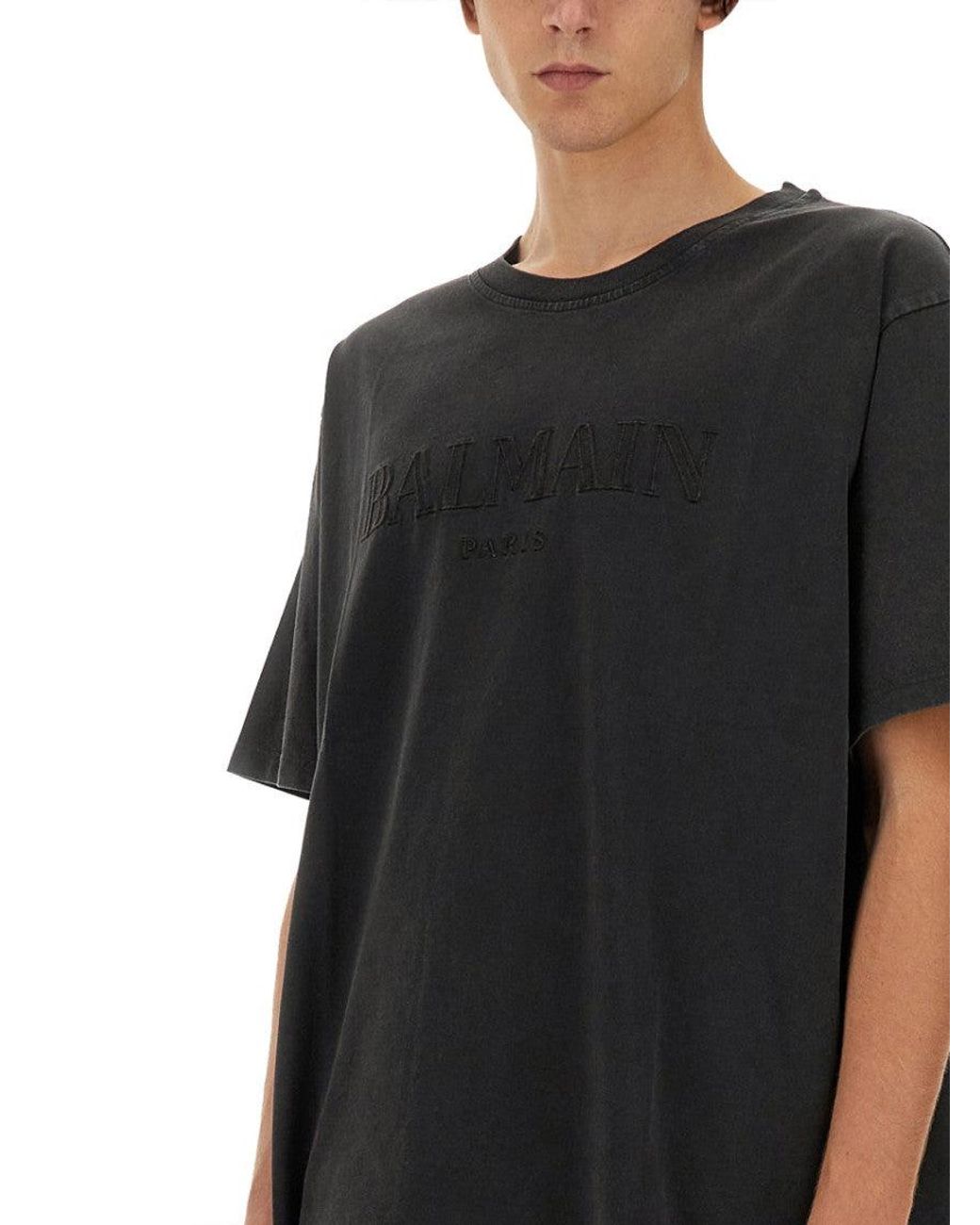 Balmain Black Oversized T-Shirt for men