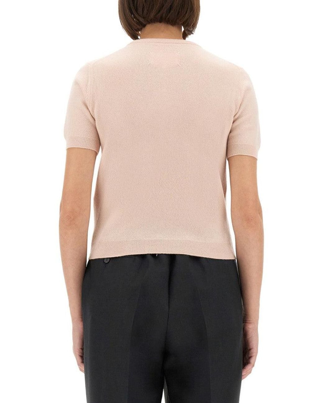 Maison Margiela White Light Solid Crew Neck Sweater