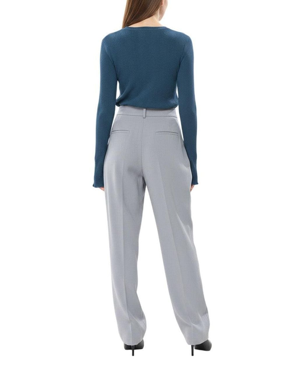 Emporio Armani Blue Carrot Flat Front Pant