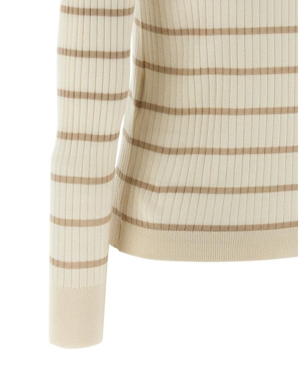 Max Mara Natural Shirt Collar Ribbed Polo