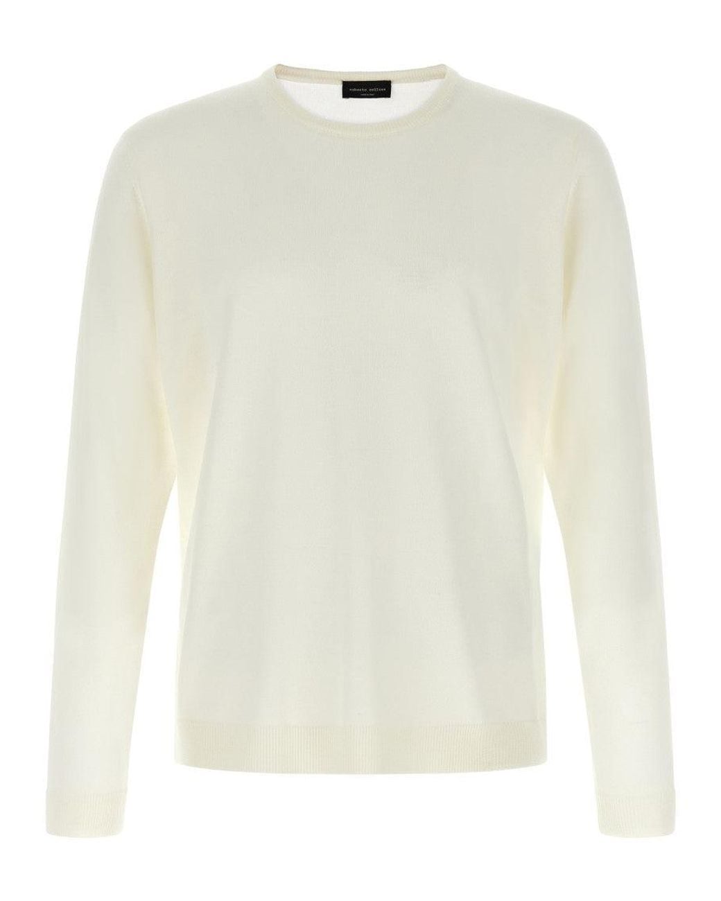 Roberto Collina White Wool Sweater for men