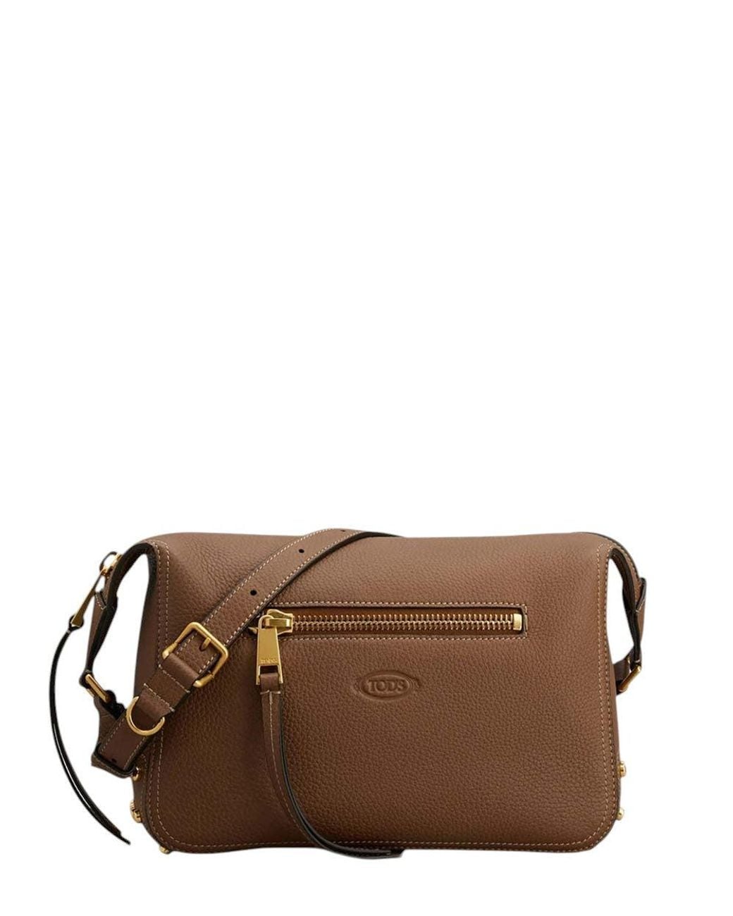 Tod's Brown Metal Dots Mini Shoulder Bag