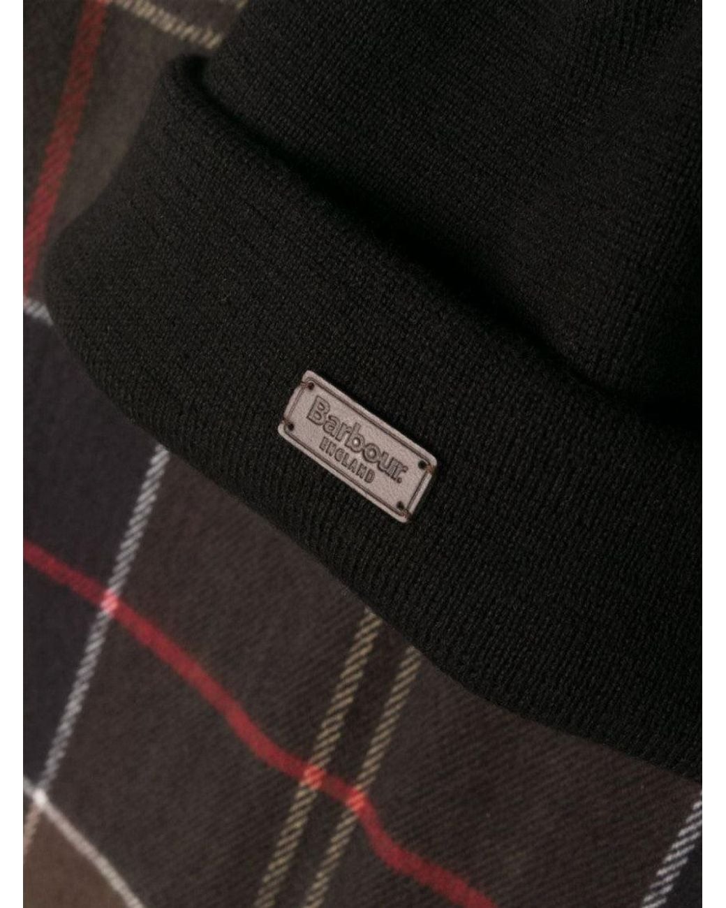Barbour Brown Beanie & Scarf Set for men
