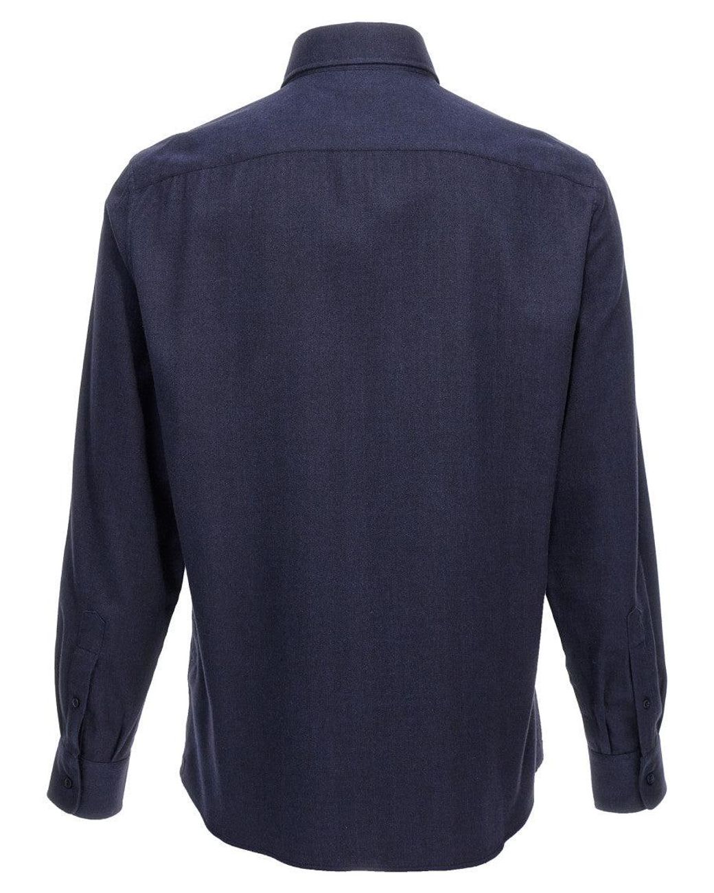 Brunello Cucinelli Blue Regular Fit Shirt for men