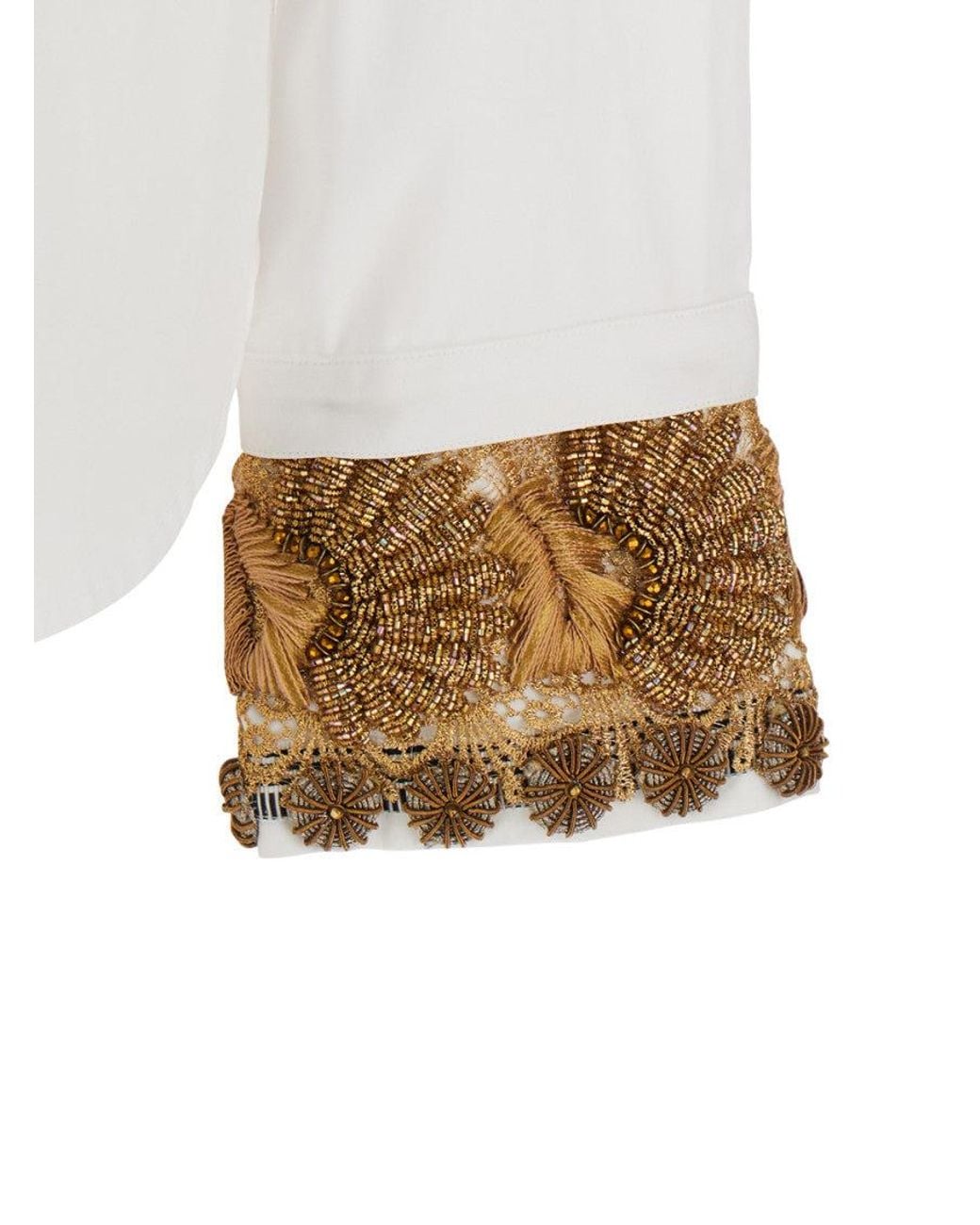 Dries Van Noten White Regular Embellished Shirt