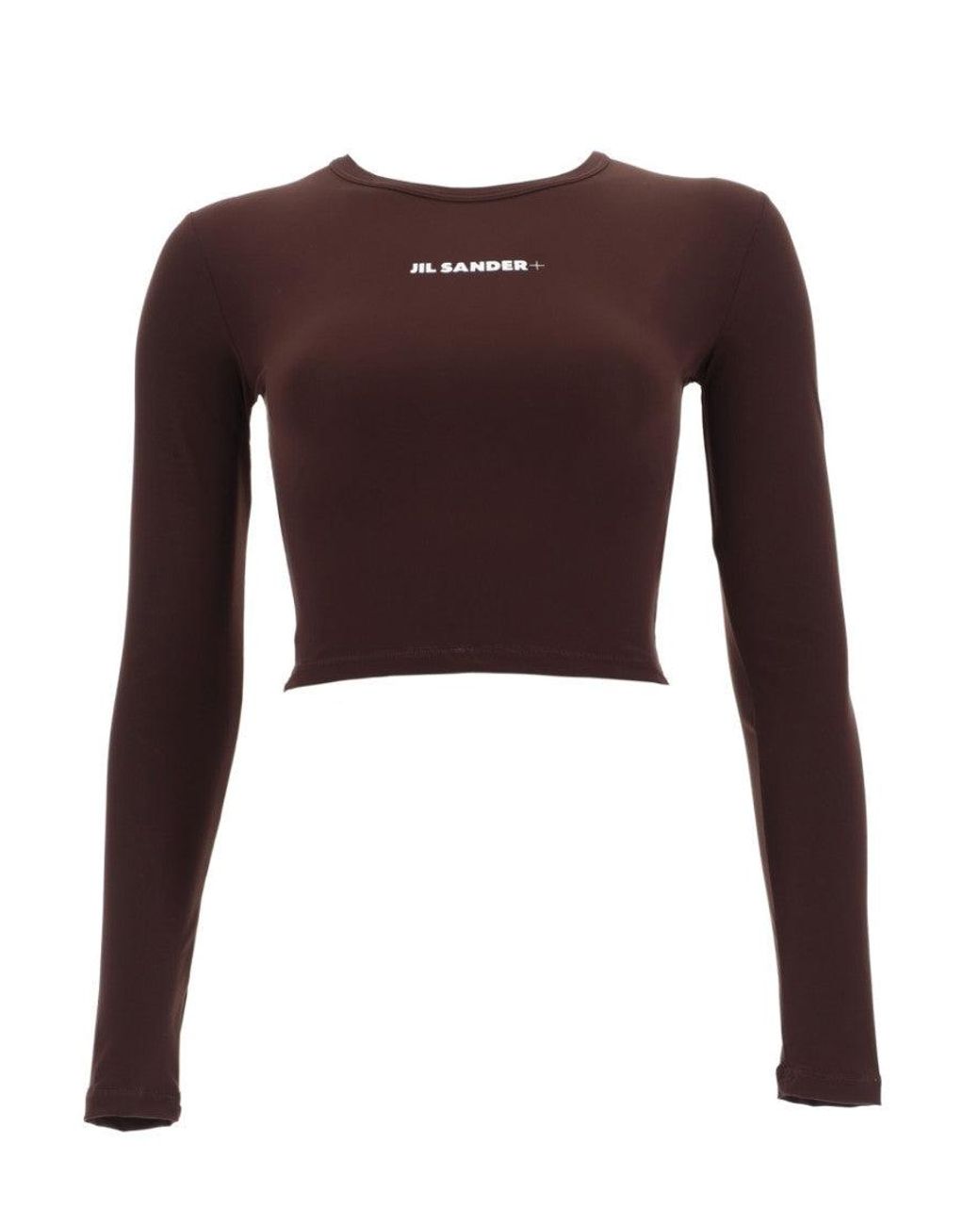 Jil Sander Purple Logo Round Neck Top