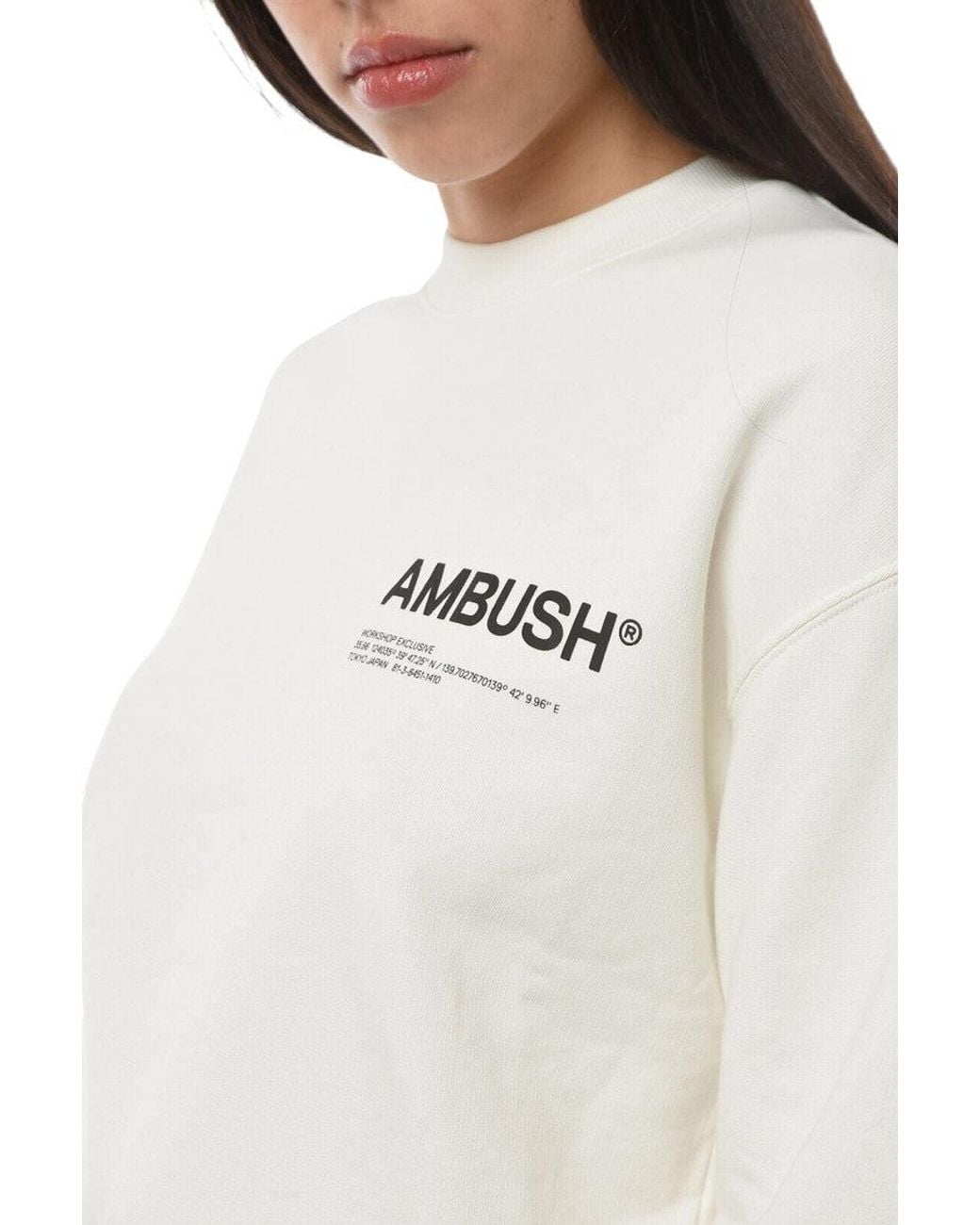 Ambush White Logo Crew Neck Sweatshirt