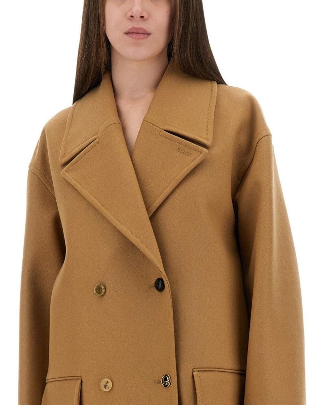 Moschino Natural Notched Lapel Trench Coat