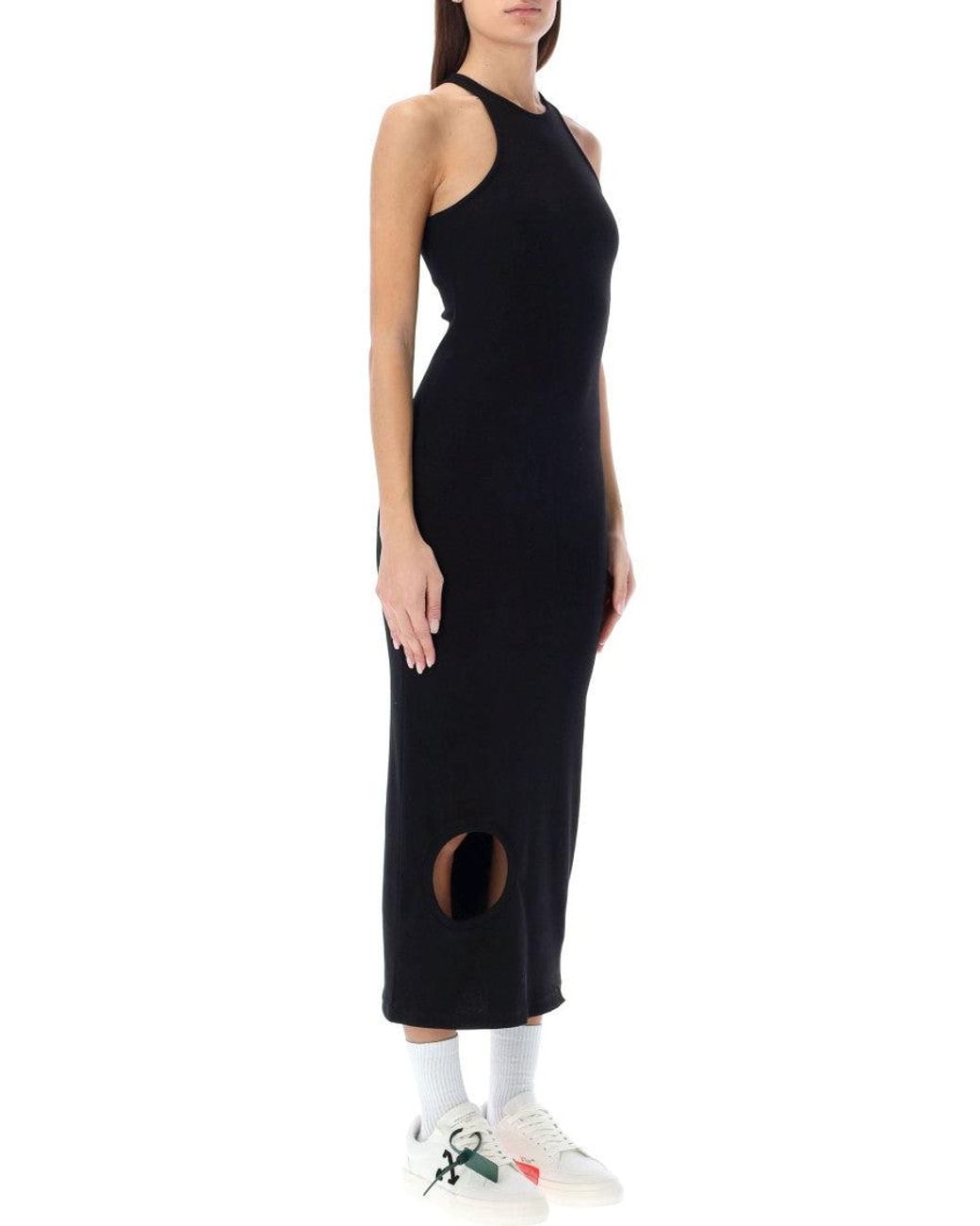 Off-White c/o Virgil Abloh Black Halter Neck Midi Dress