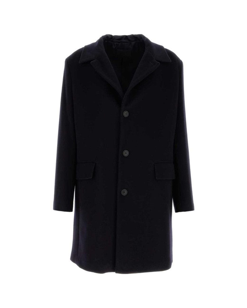 Prada Black Midnight Wool Blend Coat for men