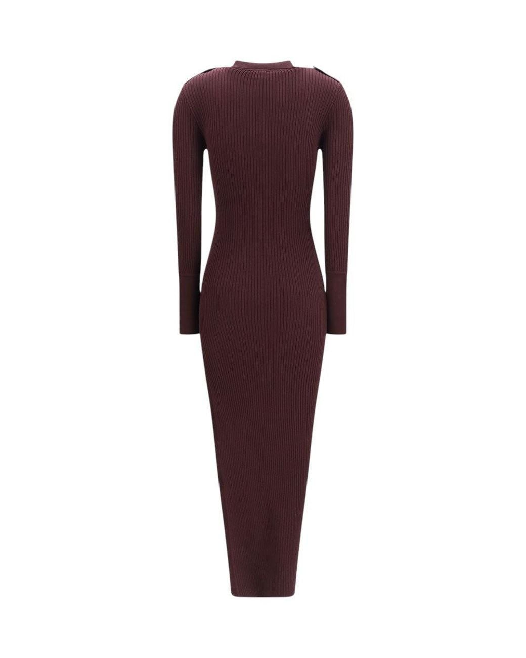 Courreges Purple Shirt Collar Maxi Dress