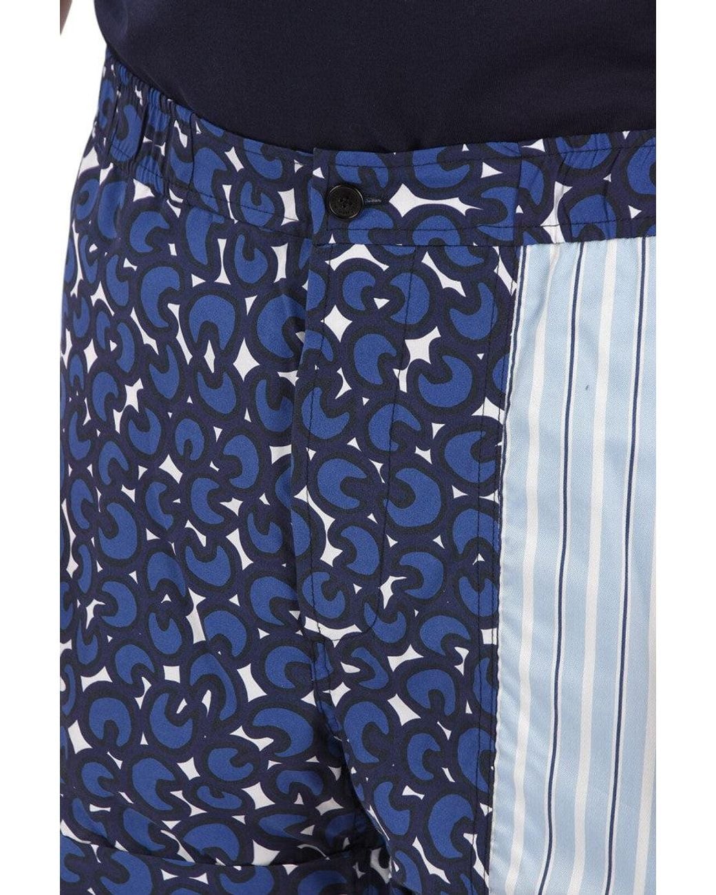 Neil Barrett Blue Printed Shorts for men