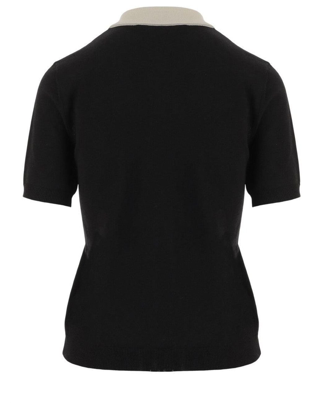 Valentino Black Solid Shirt Collar Top