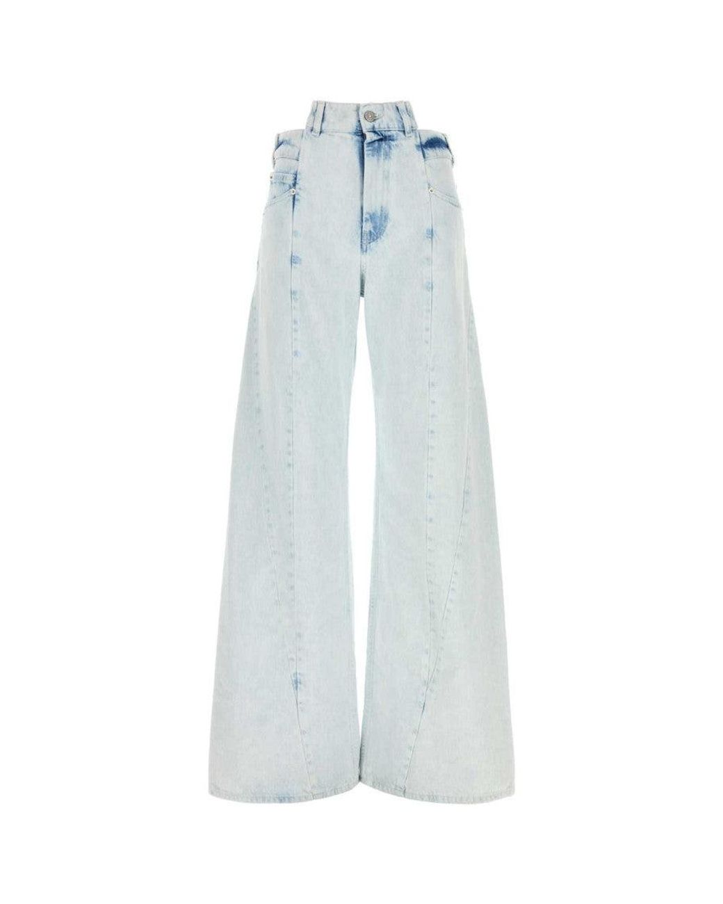 Maison Margiela Blue Light Flared High Rise Jeans