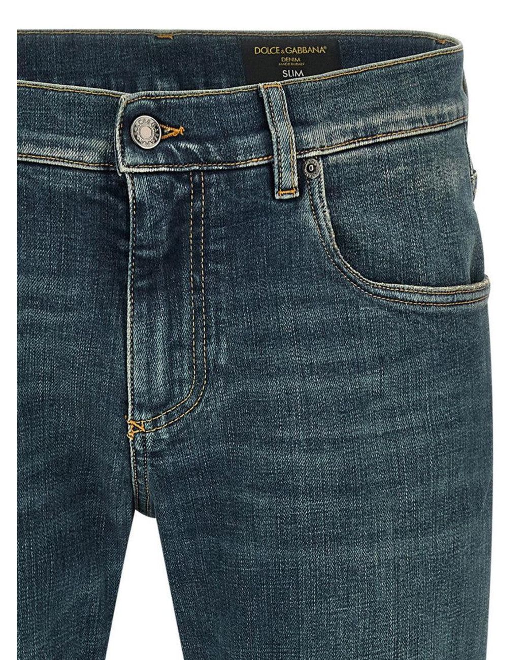 Dolce & Gabbana Blue Slim Jeans for men