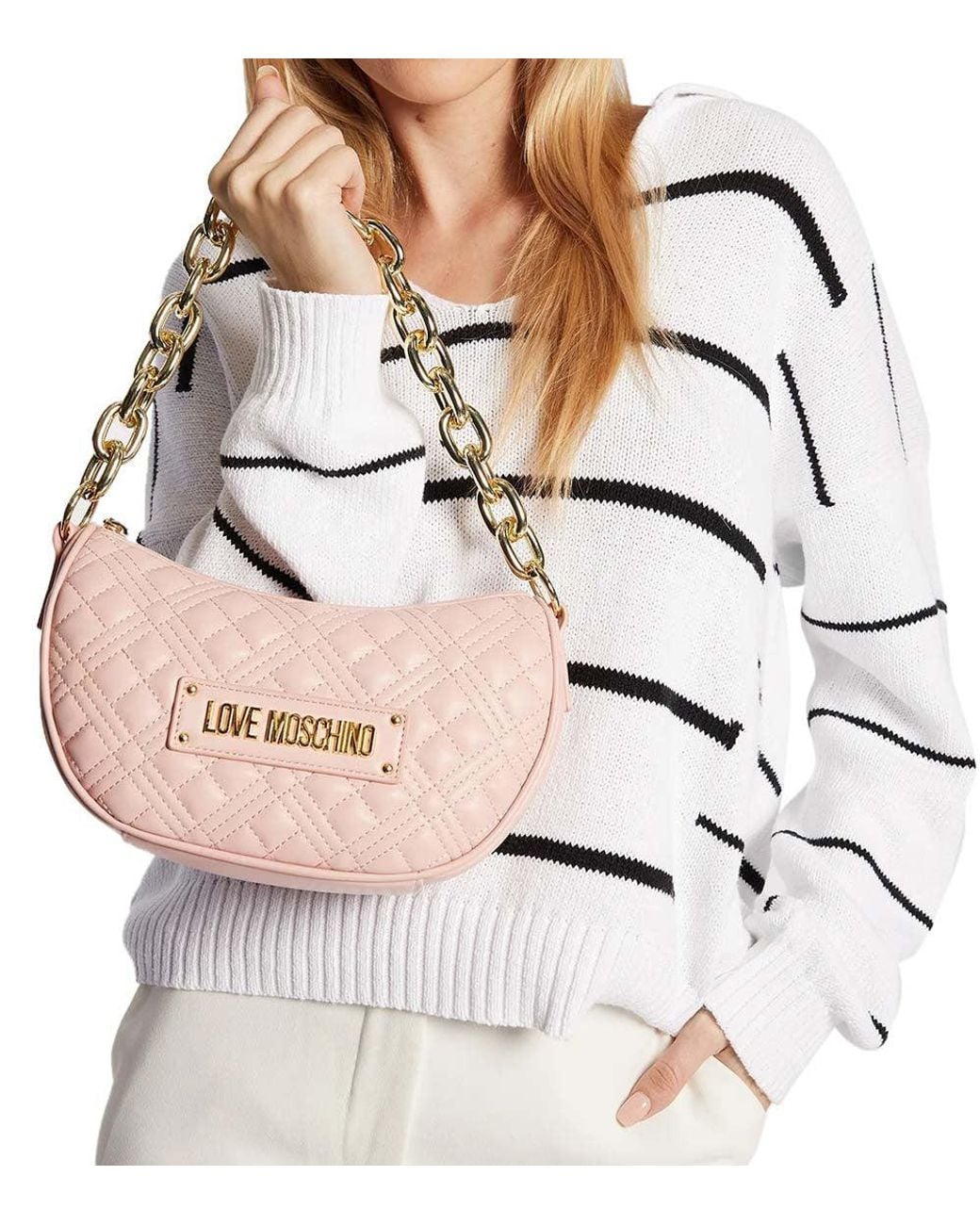 Love Moschino Pink Quilted Medium Shoulder Bag