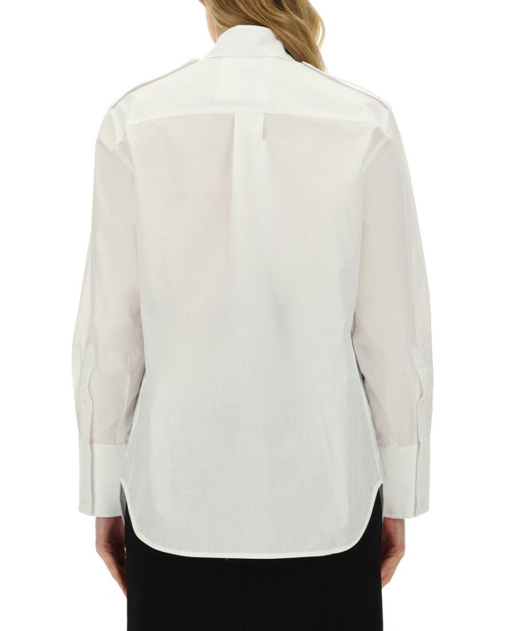 Victoria Beckham White Oversized Solid Shirt