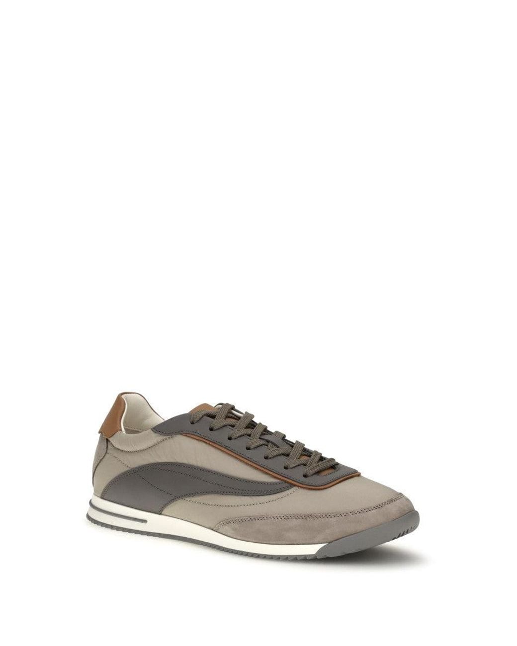 Brunello Cucinelli White Lace-Up Sneakers for men