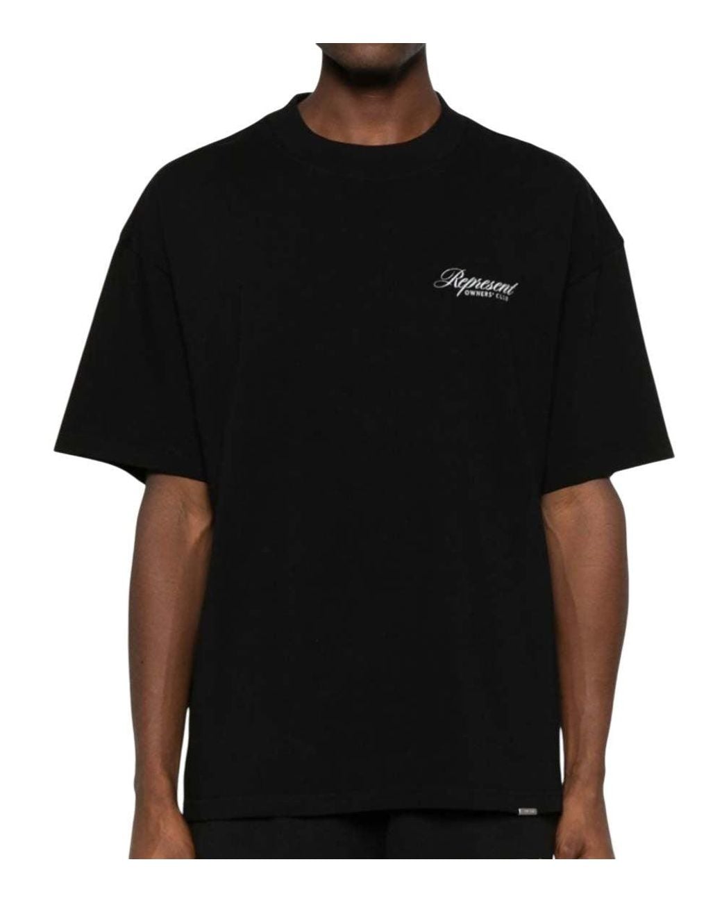 Represent Black Crew Neck T-Shirt for men