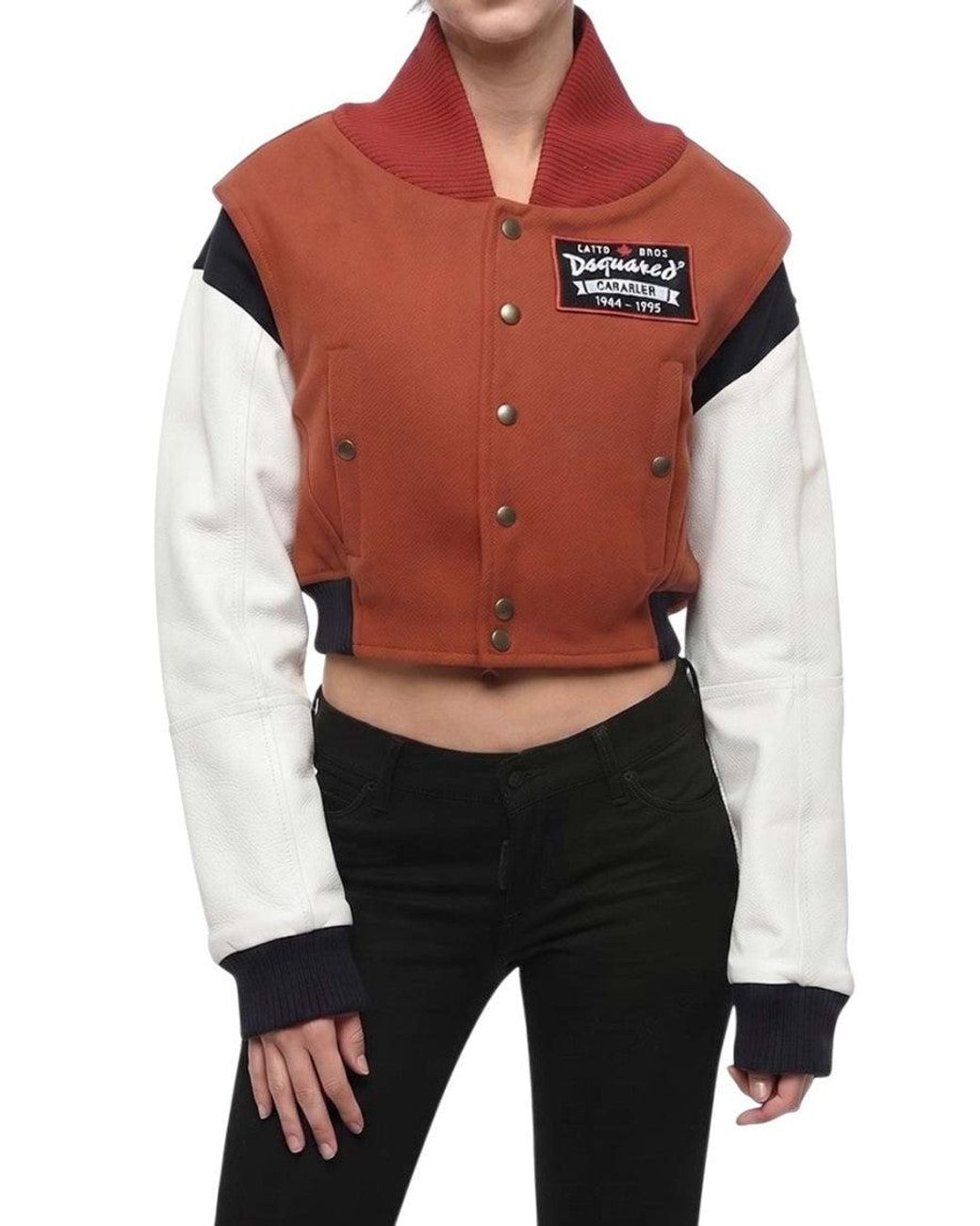 DSquared² Black Color Block Mock Collar Jacket