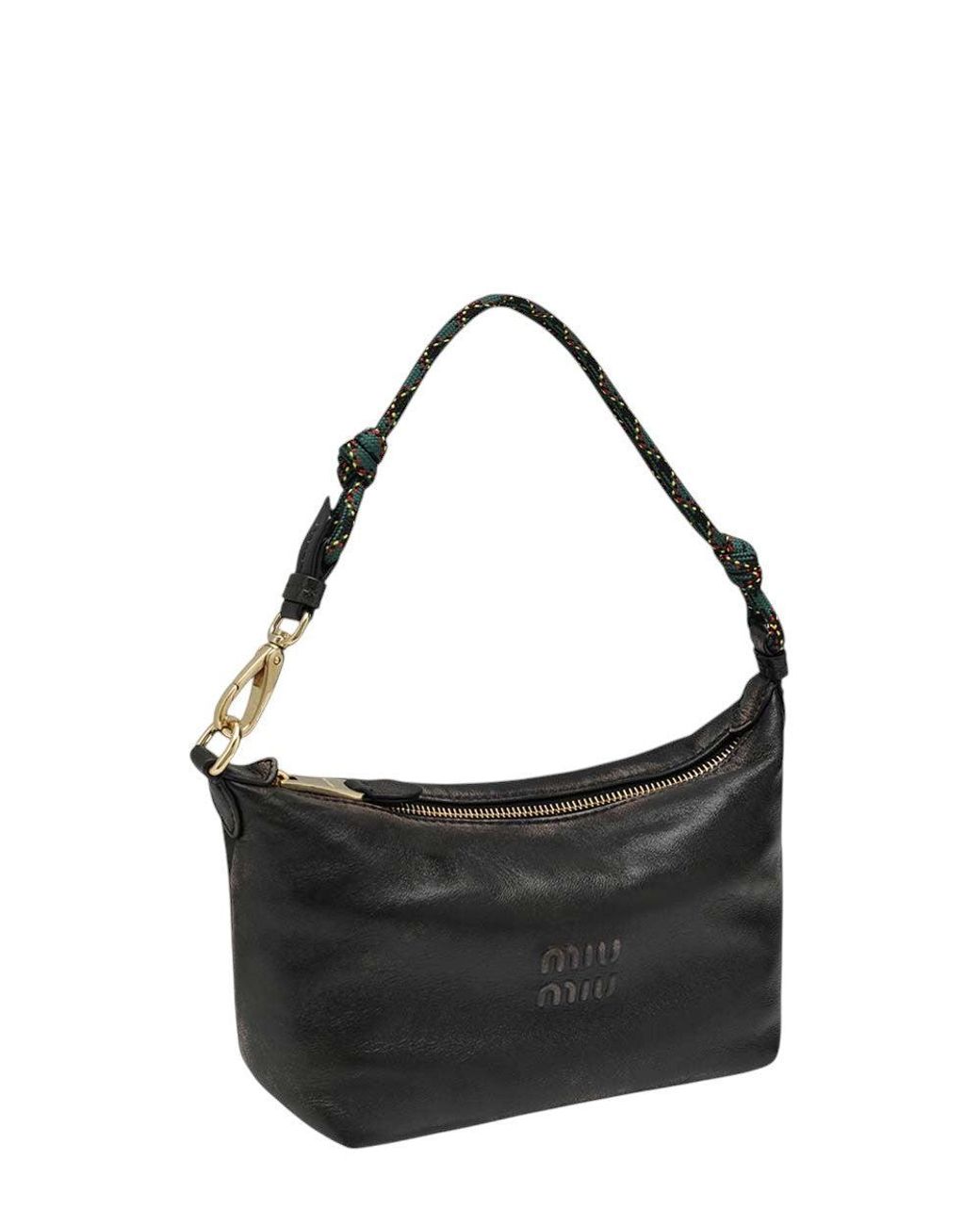 Miu Miu Black Logo Mini Shoulder Bag