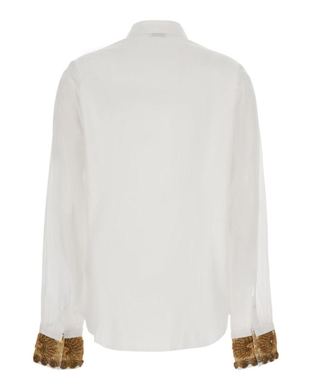 Dries Van Noten White Regular Embellished Shirt