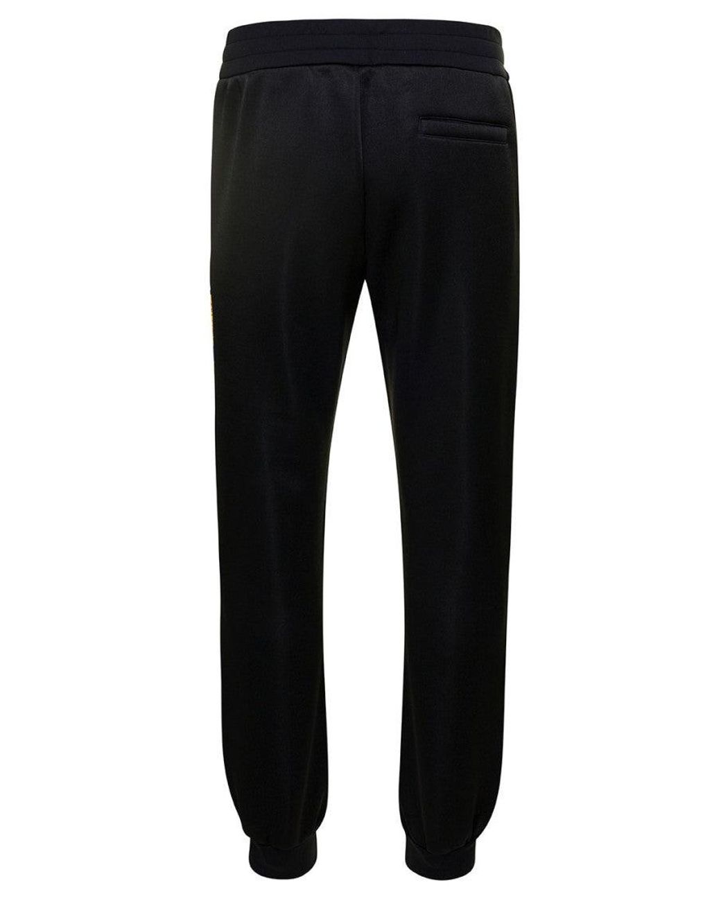 Versace Black Regular Track Pants for men