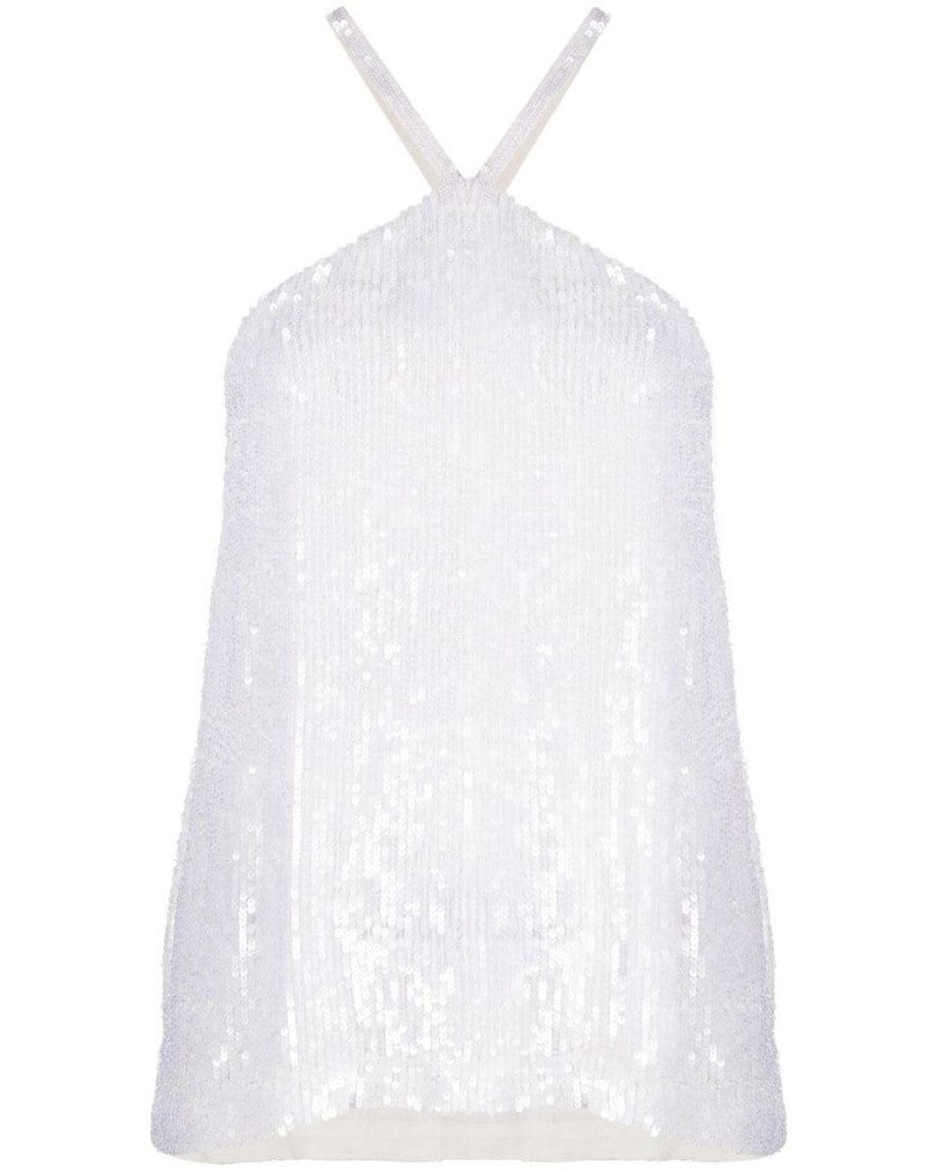 P.A.R.O.S.H. White Sequin Top