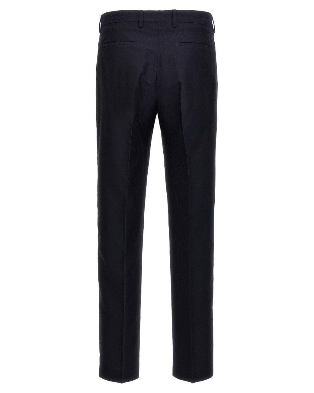 Etro Blue Slim Flat Front Pants for men