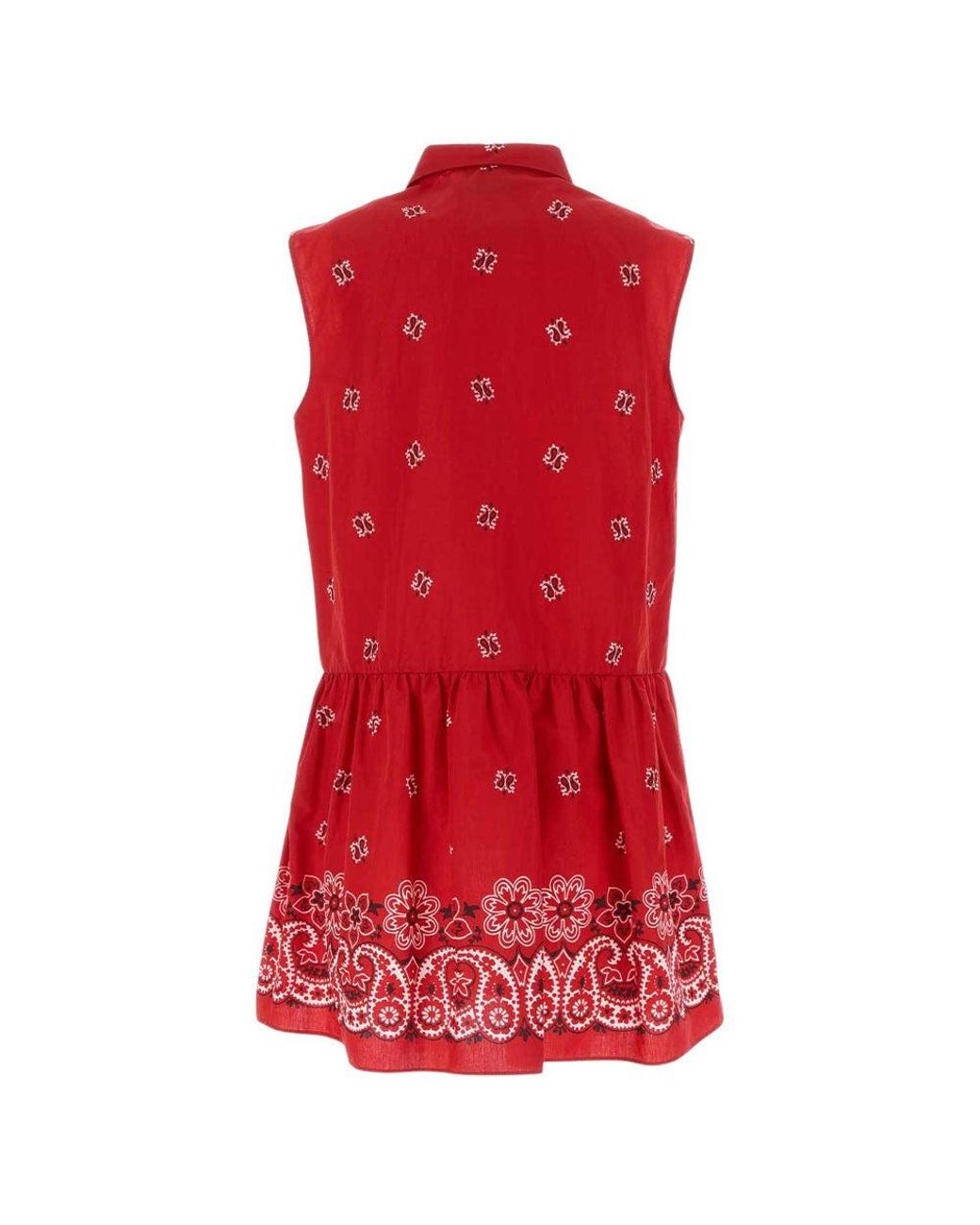 Miu Miu Red Shirt Collar Mini Dress