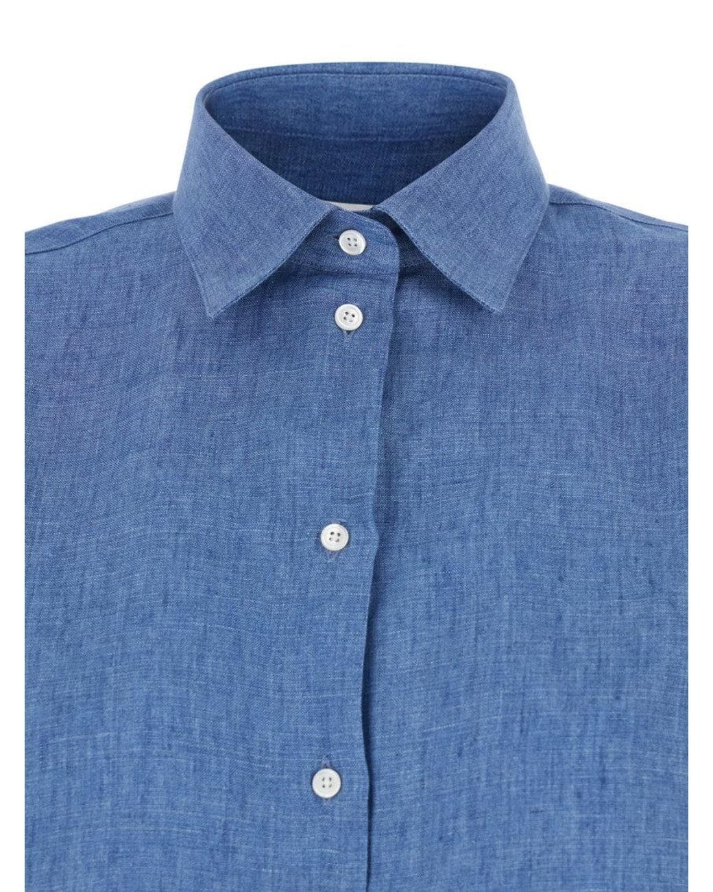 Rohe Blue Regular Solid Shirt