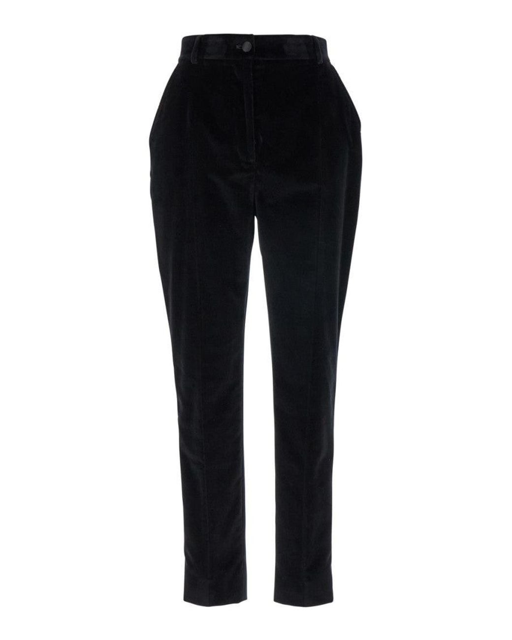 Dolce & Gabbana Black Regular Flat Front Pants