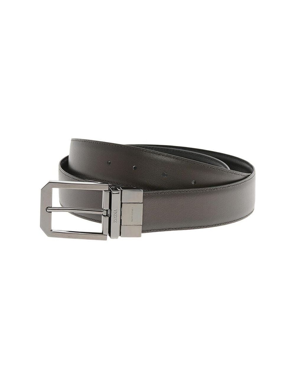 Zegna White Carryover Solid Formal Belt for men