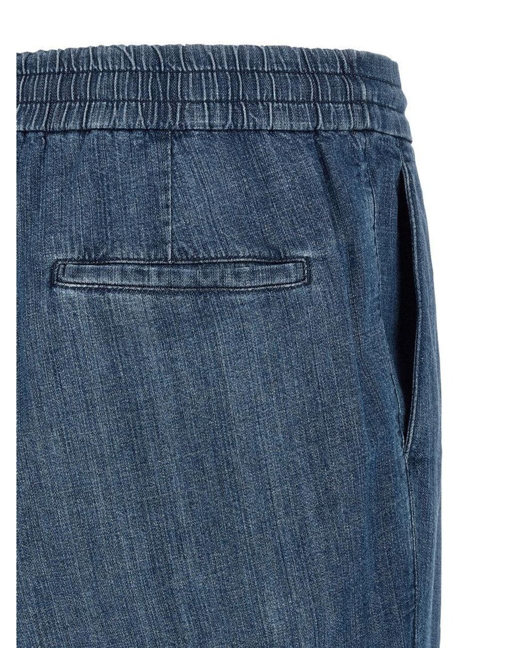 Brunello Cucinelli Blue Relaxed Drawstring Pants for men