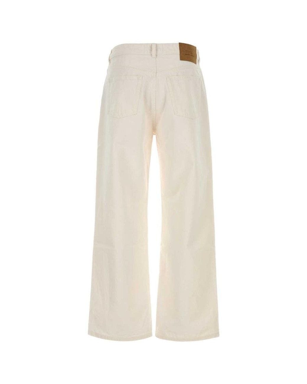 AMI White Loose Mid Rise Jeans for men