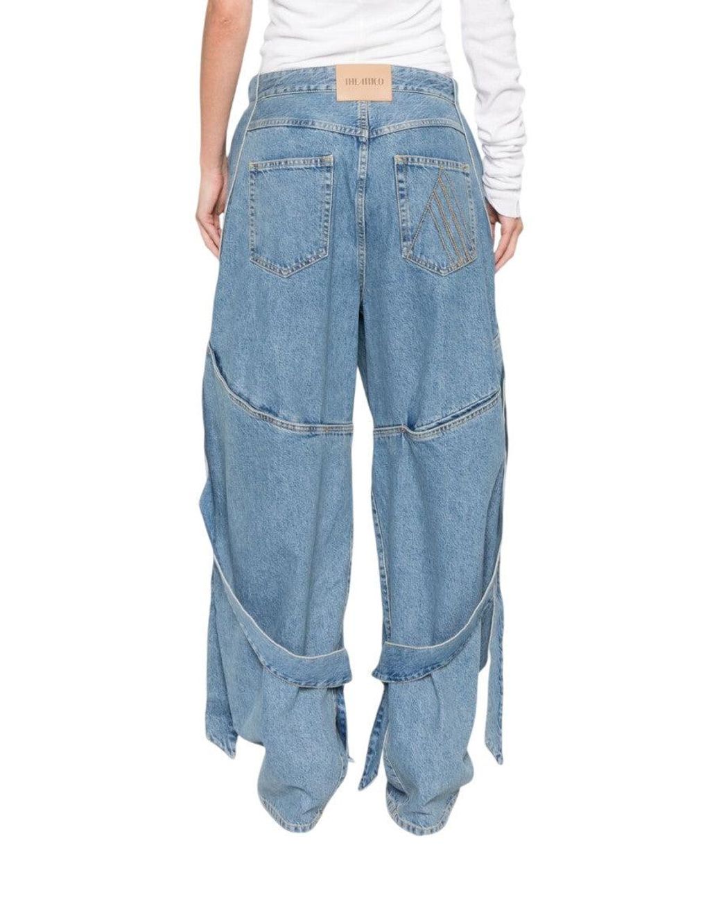 The Attico Blue Sky Loose Mid Rise Jeans