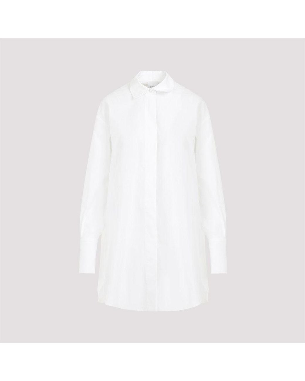 Patou White Cotton Mini Shirt Dress