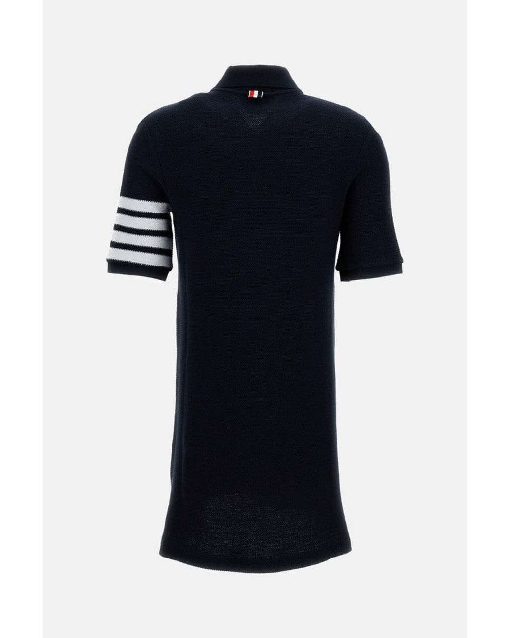 Thom Browne Black Cotton Piqué Polo Dress