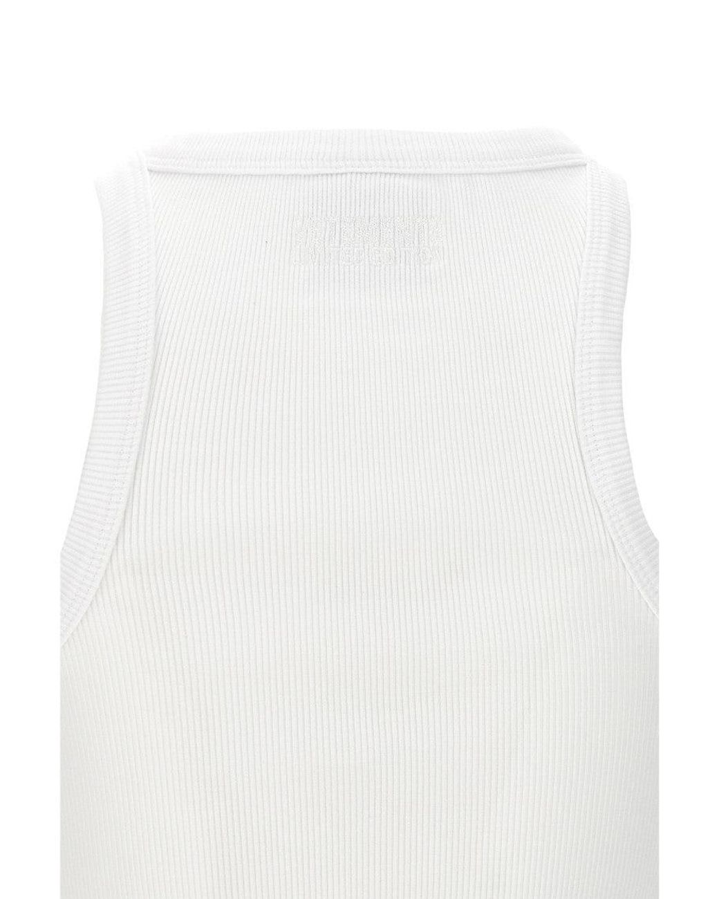 Vetements White Logo Cotton Tank Top